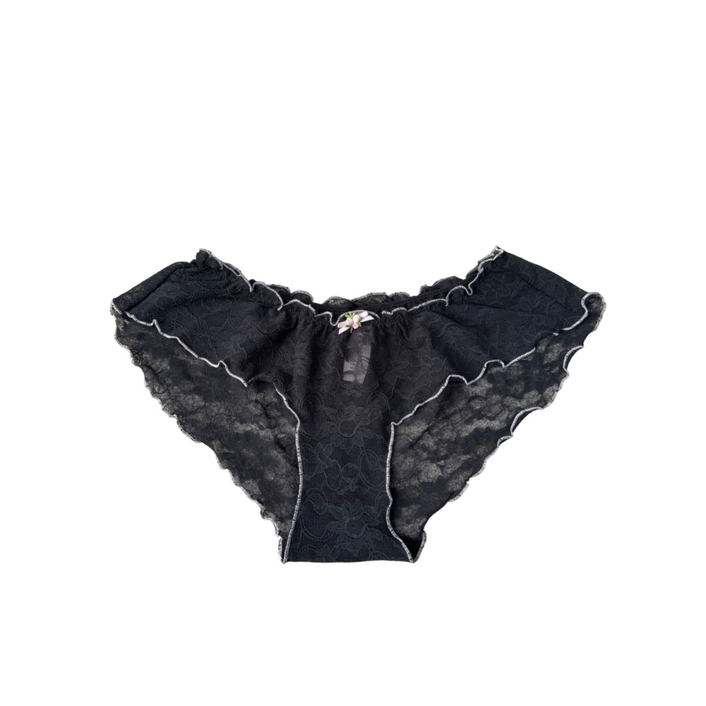Vintage Y2K Victorias Secret Angels Lace Panties Cheeky Black Size M 2004 NWT